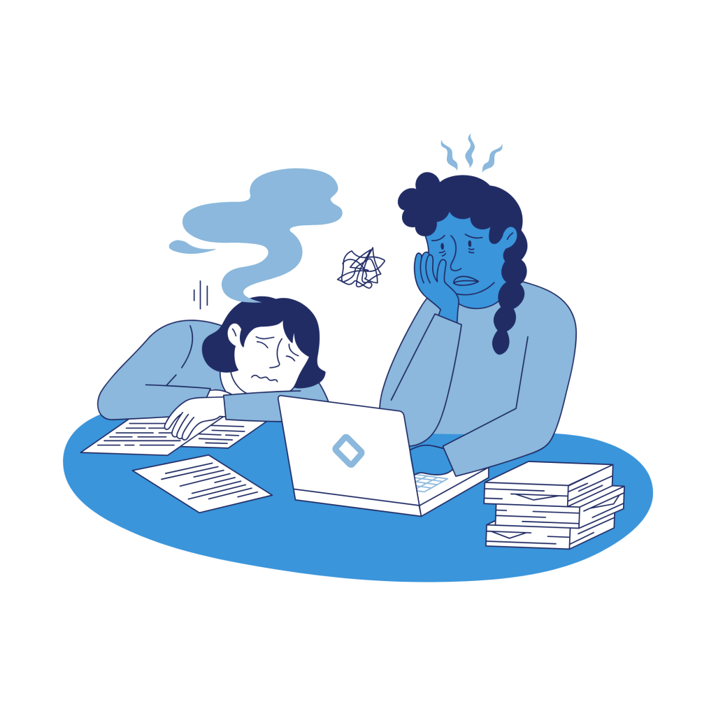 two women experiencing burnout